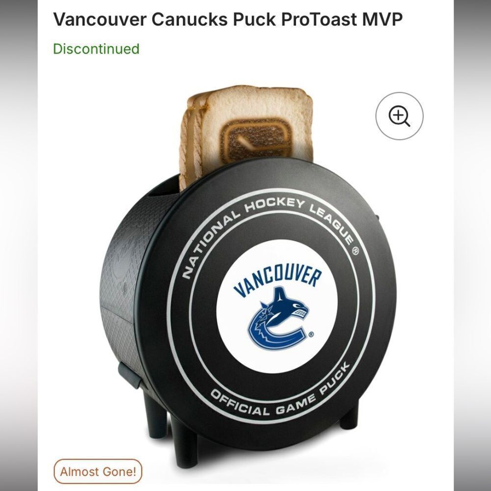 NHL Vancouver Canucks Black Toaster